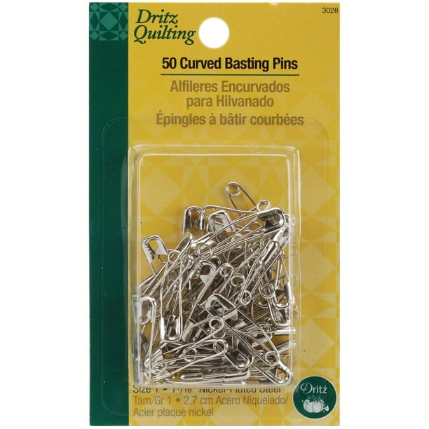 Dritz Quilting Safety Pin Curved Basting Sz1 50pc