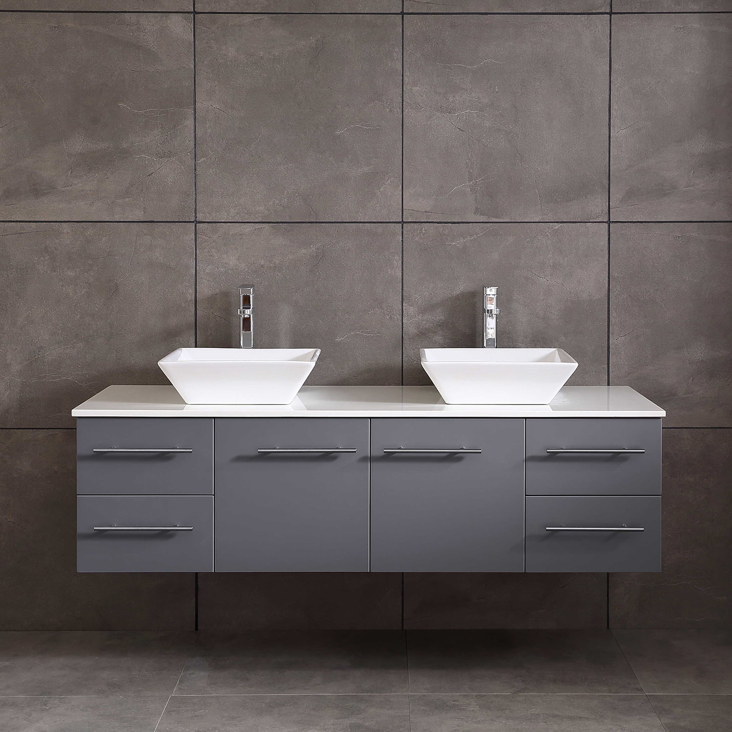 Double Sink Bathroom Vanity, 72 Inch Countertop With Double Sinks