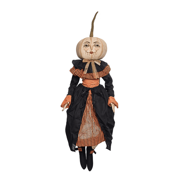Halloween Amala Pumpkin Harvest Large Folk Art Doll Figurine 45" Joe Spencer Gathered Traditions Collectible