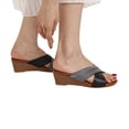 thumbnail image 2 of Ruyang Platform Sandals for Women Women's Outdoor Wedge Slippers Leather Fashion Casual Summer Open Toe Slip on Shoes, 2 of 9