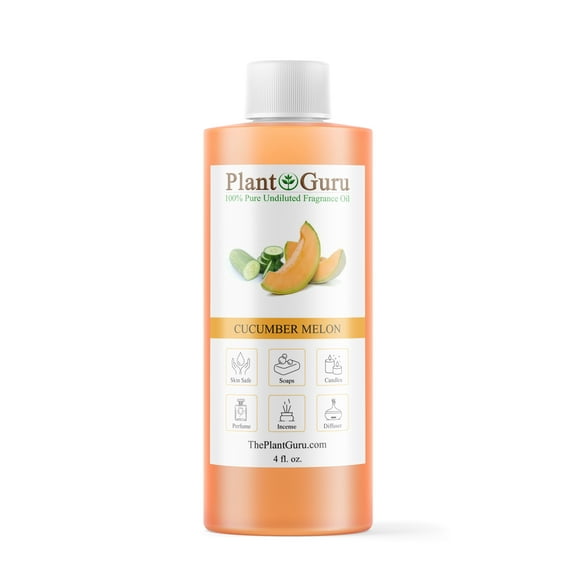 Cucumber Melon Fragrance Oil 4 fl. oz. Scented Oil for DIY Soap Making, Candles, Bath Bombs, Body Butters. Used In Aromatherapy Diffusers, Burners and Warmers. Great Addition To Lotions and Creams.