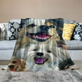 thumbnail image 2 of Qinduosi  Cute Dog Sherpa Fleece Throw Blanket for Kids Adults,Pomeranian Animal Pattern Dog Sherpa Blanket Gift for Dog Lovers,Kawaii Puppy Fleece Blanket Soft Decor for Sofa Chair  Inches, 2 of 6