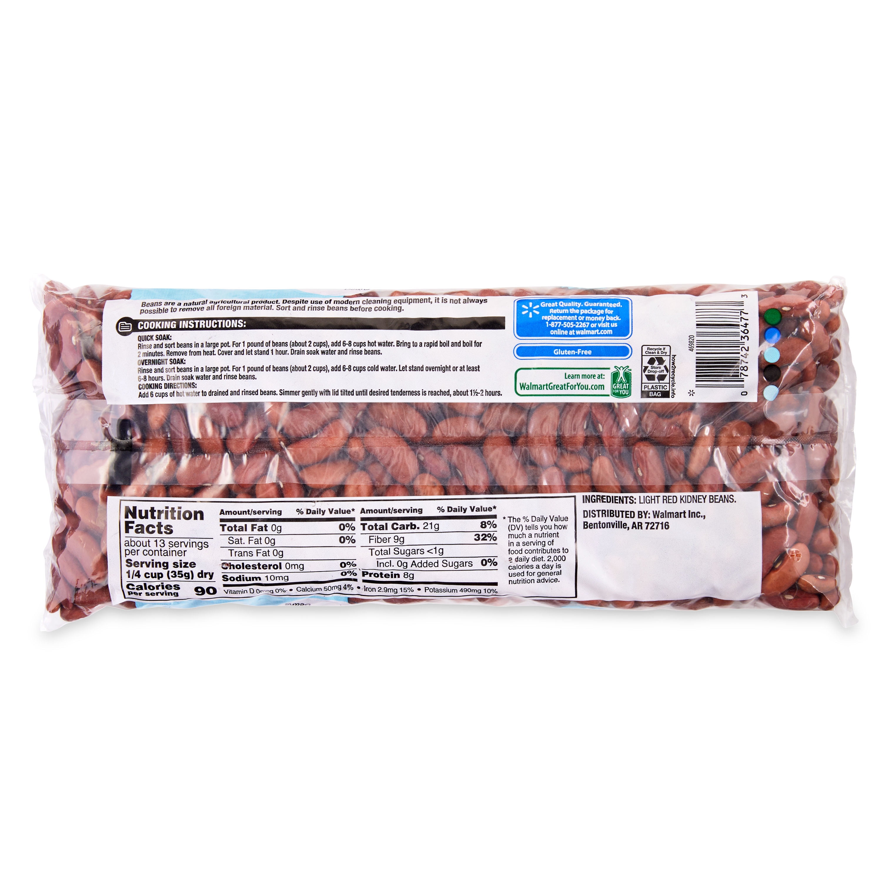 Great Value Light Red Kidney Beans, 1 lb