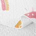 thumbnail image 5 of Manfei Ink Rainbow Bed Spread Queen, Dreamy Astrology Queen Coverlet Set, White Teal Pink, 3 Pieces, 1 Quilt and 2 Pillowcases, 5 of 7