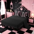 thumbnail image 3 of Erosebridal Pink Princess Bowknot 7 Pieces Bedding Comforter Set For Girls,Cute Coquette Bow Tie Full Bedding Set For Kids,Black Reversible, 3 of 7