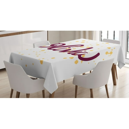 

Olivia Tablecloth Dotted Background with Calligraphic Traditional Female Name Illustration Rectangular Table Cover for Dining Room Kitchen 60 X 90 Inches Maroon and Mustard by Ambesonne