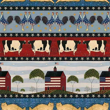 Springs Creative Patriotic Farm Stripe Fabric, By the Yard