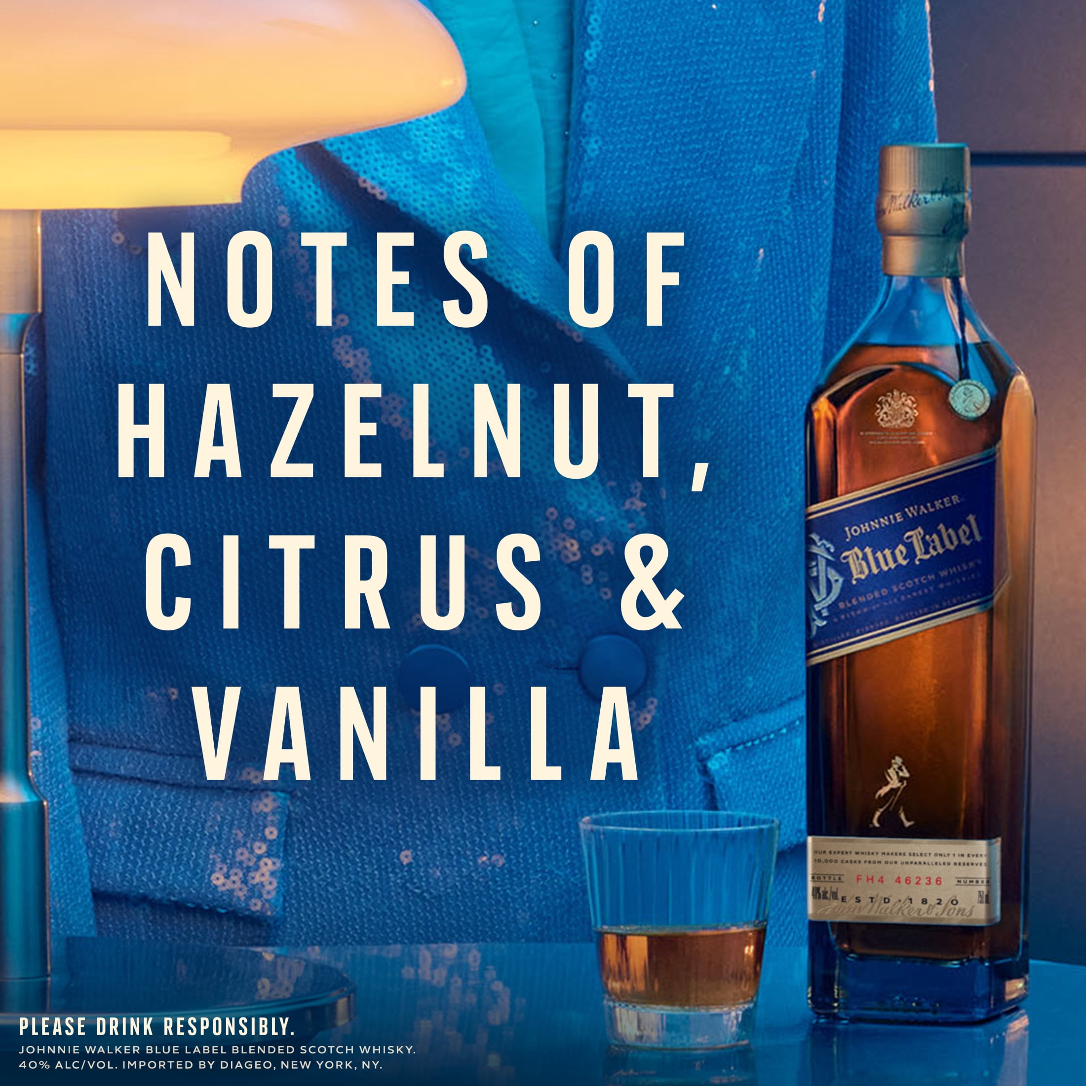 Johnnie Walker Blue Label Blended Scotch Whisky, 750 mL, 40% ABV