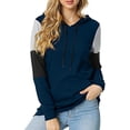 thumbnail image 2 of ppyoung Women's Casual Drawstring Pullover Long Sleeve Workout Sweatshirts Color Block Hoodie Sweatshirt With Pockets, 2 of 6