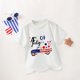 thumbnail image 4 of Gibobby Camisas De Vestir Camisetas con estampado de camionetas con texto del 4 de julio para niños pequeños, camiseta con bandera americana, camisetas de manga corta patrióti(Blanco, 6-7 Años), 4 of 5