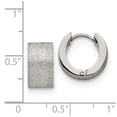 thumbnail image 3 of Chisel Stainless Steel Polished and Sandblasted 7mm Hinged Hoop Earrings, 3 of 3