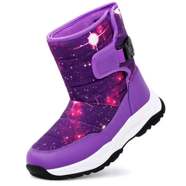 Apakowa Girls Insulated Warm Lined Winter Snow Boots Water Resistance ...