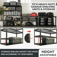 thumbnail image 3 of Heavy Duty Garage Shelving Unit, 2240 lbs Metal Storage Shelves, Adjustable Steel Shelving Rack, 39.37"W x 19.6"D x 60"H, 4-Tier Freestanding Industrial Shelf for Garage, Basement, Warehouse, 3 of 7