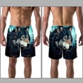 thumbnail image 3 of luoweisi Men's Beach Shorts Quick Dry Swim Trunks with Mesh Lining Wolf 2XL, 3 of 5