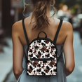 thumbnail image 4 of Eheartsgir Cow Print Daisy Pattern Mini Backpack for Work Outing, Adjustable Strap Mini Backpack for Women Purse Polyester Lightweight Small Backpack, 4 of 8