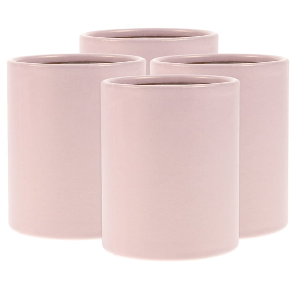4 Pcs Hug Bucket Flowers Packing Boxes Cylinder Vases Bride Pink