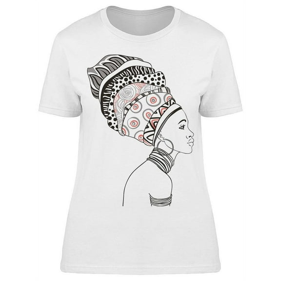 Modern Head Wrap Black Woman T-Shirt Women -Image by Shutterstock, Female Medium
