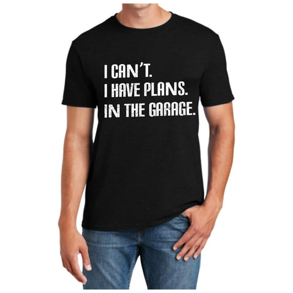 NLLSHGJ Men's T Shirts with Pockets and Short Sleeves Men Women I Cant I Have Plans in the Garage Funny Sarcastic Dad Car Mechanics T Shirt Top Mens T-Shirts Black Christmas Tshirts