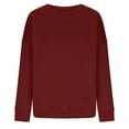 thumbnail image 3 of ShomPort Women's Fall Solid Color Sweatshirt Casual Loose Crew Neck Long Sleeve Pullover Tops, 3 of 5