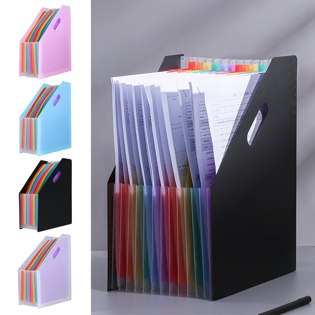 Xihbxyly Archivador Vertical Inclinado, Organizador de Gran Capacidad, Diseño Retráctil, Almacenamiento Multicompartimento, Material Plástico Duradero, Uso Eficiente En La Oficina, Tamaño A4, 32,5 X