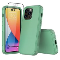 NIFFPD iPhone 14 Plus Case with Screen Protector, Heavy Duty Hard Shockproof Phone Case for iPhone 14 Plus 6.7" Green