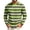 30#Green, variant on Fashion Warm Toned Wide Striped T-Shirt for Men, Crew Neck Raglan Sleeve Long Sleeve Pullover Top, Soft Fall Casual Streetwear Clothes Orange S
