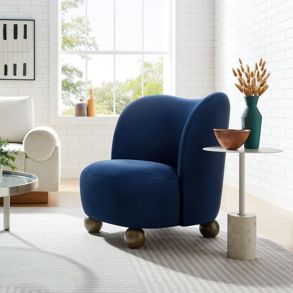 Monroe Accent Chair in Midnight Blue Walnut