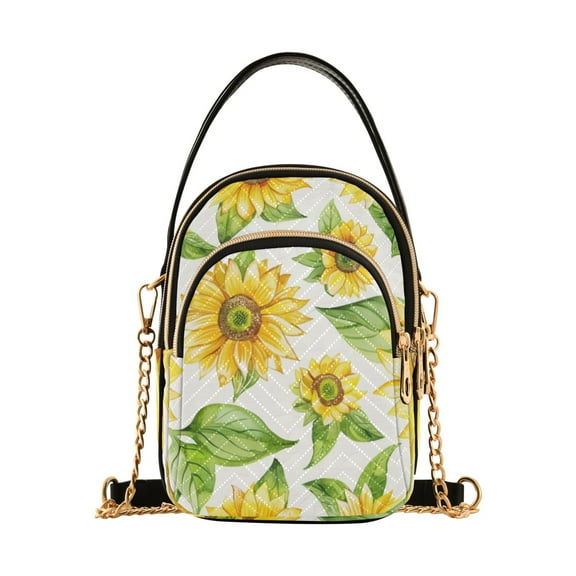joogoo Women Beautiful Sunflower Chain Crossbody Bags Shoulder Handbag Phone Purse