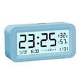 thumbnail image 2 of Reloj despertador digital con repetición con temperatura, humedad, fecha, inteligente, luminoso, volumen , brillo para escritorio, oficina, v , Azul Colco Despertador digital, 2 of 7