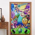 thumbnail image 1 of Cortina de puerta de Adventure Time para puerta, cortina opaca con estampado de patrón, cortina divisoria de ambientes, tapiz para decoración del hogar, 34" de ancho x 56" de largo, 1 of 7