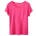 thumbnail image 2 of T Shirts for Women 2026 Summer Short Sleeve Crewneck Lightweight Casual Slim Fitted Plain Tshirts Basic Tees, 2 of 3
