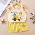 thumbnail image 2 of UAYOTSE Cartoon Printed Vest Shorts Summer Cotton Two Piece Outfit Toddler Boys Girls Daily Clothes Size 3-6 Months, 2 of 4
