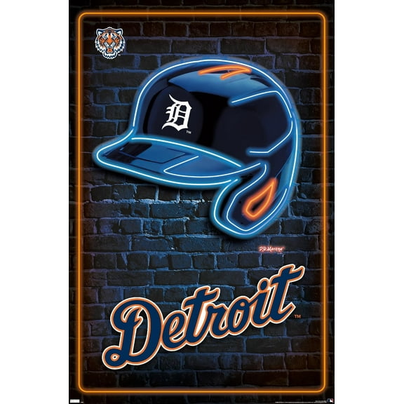 MLB Detroit Tigers - Neon Helmet 23 Wall Poster, 22.375" x 34"