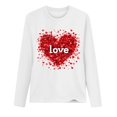 thumbnail image 4 of Summer Tops for Women Viikei Womens Tops Clearance under $5,Fall Womens Tops Long Sleeve,Women's Valentine's Day Fashion Print Loose Comfortable Crew-neck Long Sleeve Tops White S, 4 of 4