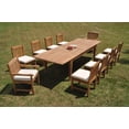 thumbnail image 4 of Grade-A Teak Dining Set: 10 Seater 11 Pc: 122" Atnas Double Extension Rectangle Table And 10 Devon Chairs (2 Arm & 8 Armless Chairs) WholesaleTeak #WMDV66, 4 of 5