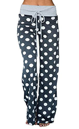 Elsofer Women's Pajama Lounge Pants Floral Print Comfy Casual Stretch Palazzo Drawstring Pj Bottoms Pants Wide Leg 