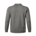 thumbnail image 4 of Ceisia Men Cable Knit Quarter Zip Collar Pullover Sweater Slim Fit Long Sleeve Casual Daily Business Knitted Polo Top Dark Gray XXXL Gift, 4 of 7