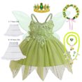 thumbnail image 3 of Vestido de hada para niñas, disfraz de Campanilla, disfraz de elfo para niñas pequeñas, ropa de princesa, ropa de Halloween, Navidad, fiesta de cumpleaños, trajes para niños, 3 of 5