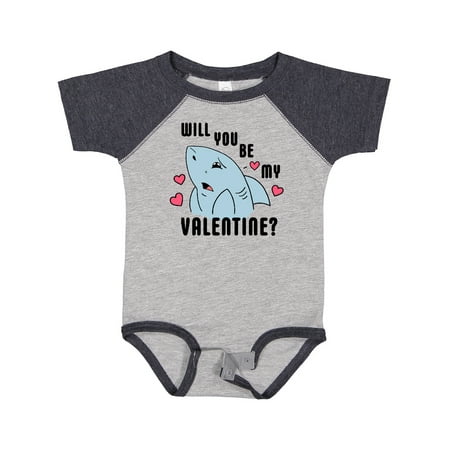 

Inktastic Will You Be My Valentine with Sad Shark Gift Baby Boy or Baby Girl Bodysuit
