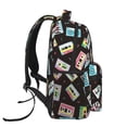 thumbnail image 4 of KLL Colorful Retro Tape Print Casual Backpack for Men Women,Travel Casual Backpack Outdoor Activities Bag Daypack for Travel Hiking Shopping Daily, 4 of 5