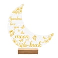 thumbnail image 2 of Uandlove Love You to the Moon and Back Acrylic Heart Sign Mothers Day Gifts for Mom Grandma from Granddaughter Wood Base Desktop Decor Brown, 2 of 7