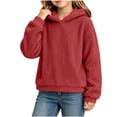 thumbnail image 5 of Mitankcoo Girls Teddy Fleece Hoodie Kids Cute 3D Bear Ear Hooded Pullover Sweatshirt with Pockets for Fall Winter 4-15Y, 5 of 8