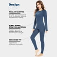 thumbnail image 4 of Woolcano Women’s 100% Merino Wool Base Layer Set Lightweight Thermal Underwear for Ski Winter Outdoor, 4 of 6
