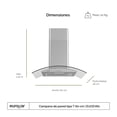 thumbnail image 2 of Campana extractora de pared 60 cm 3 velocidades Luz LED Diseño curvo EUROGAR EUCEV60, 2 of 7