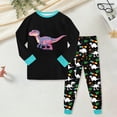 thumbnail image 2 of TOWED22 Pajamas For Kids Little Boys Pajamas Dinosaur Cotton 2 Piece Train Toddler Sleepwear Fall Winter Clothes Set 6-12 Months 12-24 Months 2t 3t 4t 5t 6t 7t 8t 9t Children,Black,7-8 Y, 2 of 5