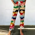 thumbnail image 2 of Casual Pants for Women Autumn Fragrant Linen Vintage Floral Print Pants Perfect for Spring Comfortable Straight Trousers Pants, 2 of 5