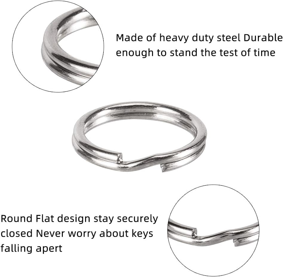 1000 pc Iron Split Key Rings Keychain Clasp Findings Platinum 15x2mm Inner Diameter: 12mm