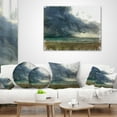 thumbnail image 4 of Designart Sea before Storm Watercolor - Landscape Printed Throw Pillow - 12x20, 4 of 5