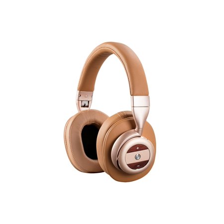 Monoprice SonicSolace Active Noise Cancelling Bluetooth Wireless Headphones - Champagne With Tan Over