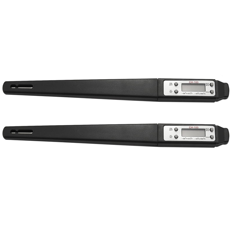 Pack De 2 Termómetros Digitales Para Cocina - Ideales Para Carne, Barbacoa, Alimentos, Acero Inoxidable